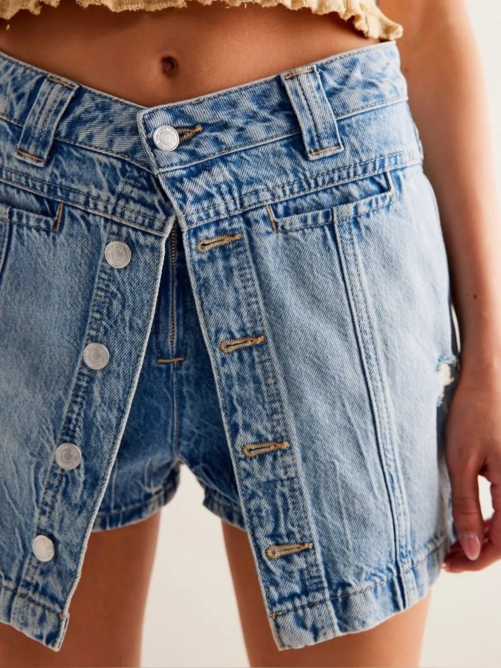 New Free People x We The Free First Love Midnight Sun Denim Skort Size 29